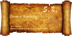 Svarz Károly névjegykártya